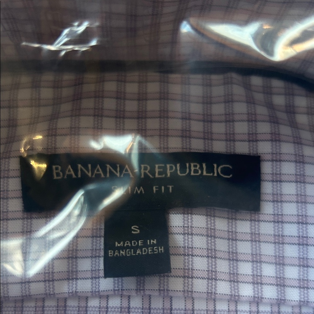 Banana Republic Men's Purple Plaid Dress Shirt - Picture 2 of 3